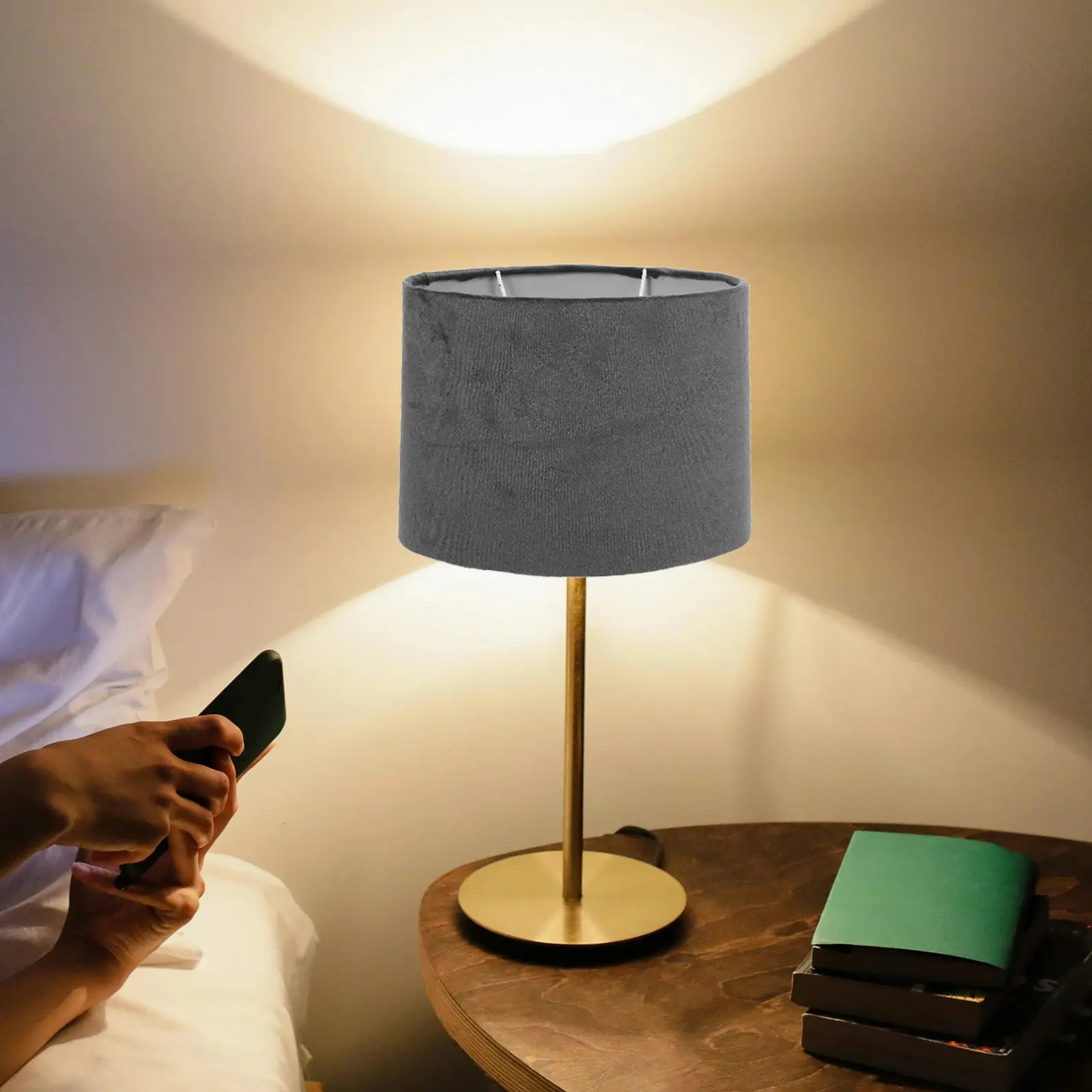 

Fabric Oval Lamp Shade Cloth Lampshade Soft Light Protection Stable Structure Lightweight Floor Desk Lamp Cover