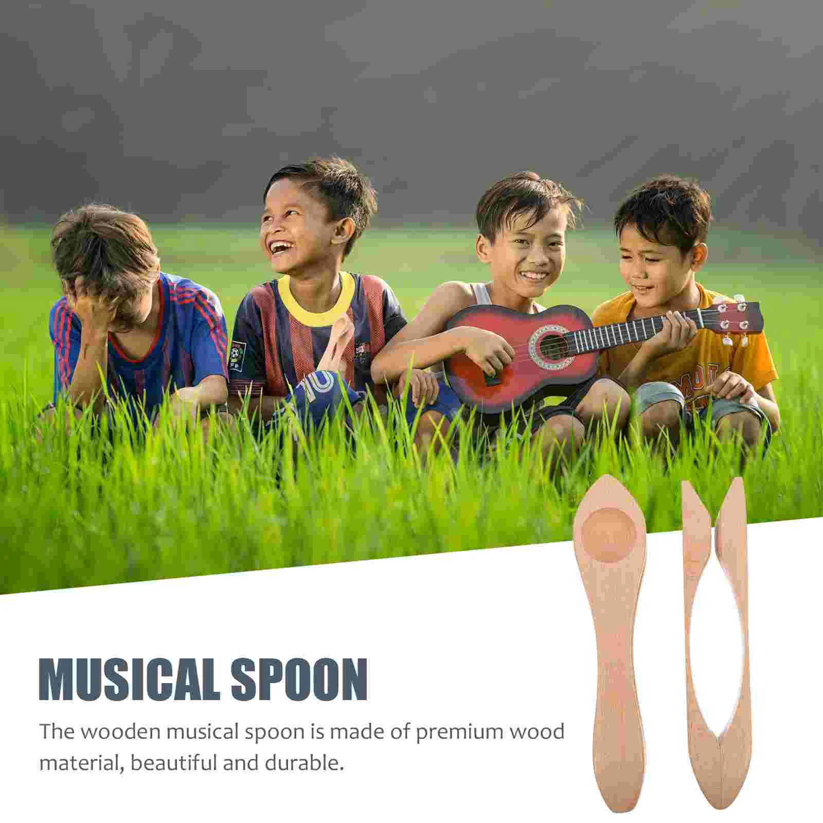 Wooden Wind Spoon Instrument Children Performance Professional Musical Special Natural Percussion Kids Toddler Toy