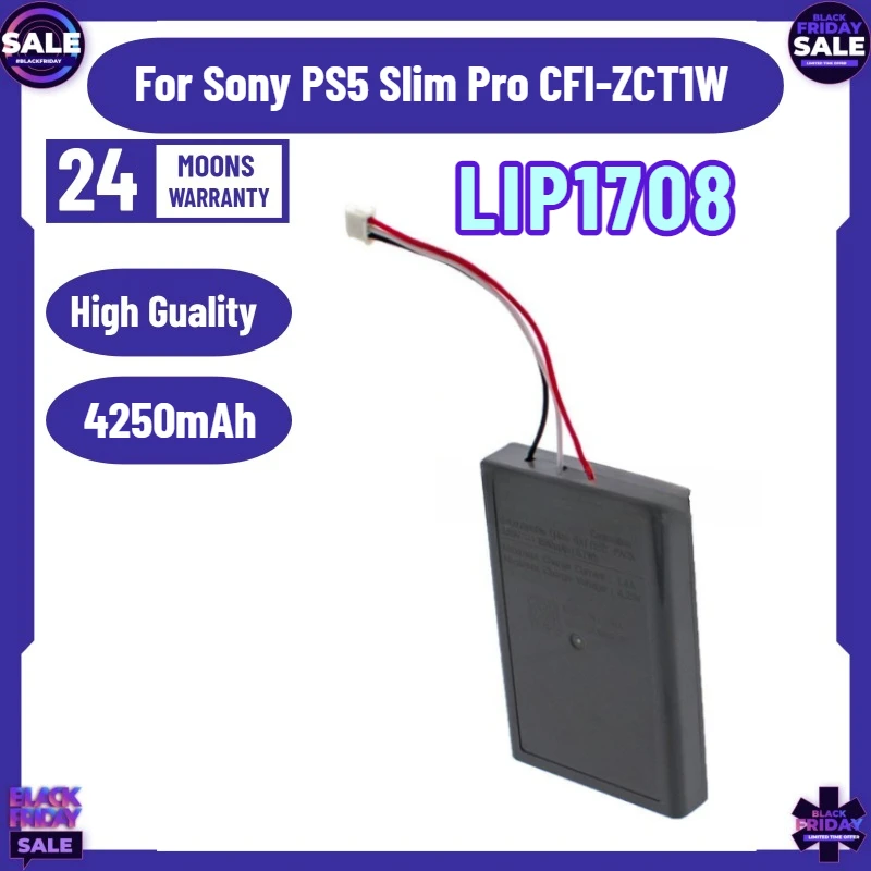 

New 4250mAh LIP1708 Rechargeable Battery for Sony PS5 Slim Pro CFI-ZCT1W DualSense Game Controllers Higher Power