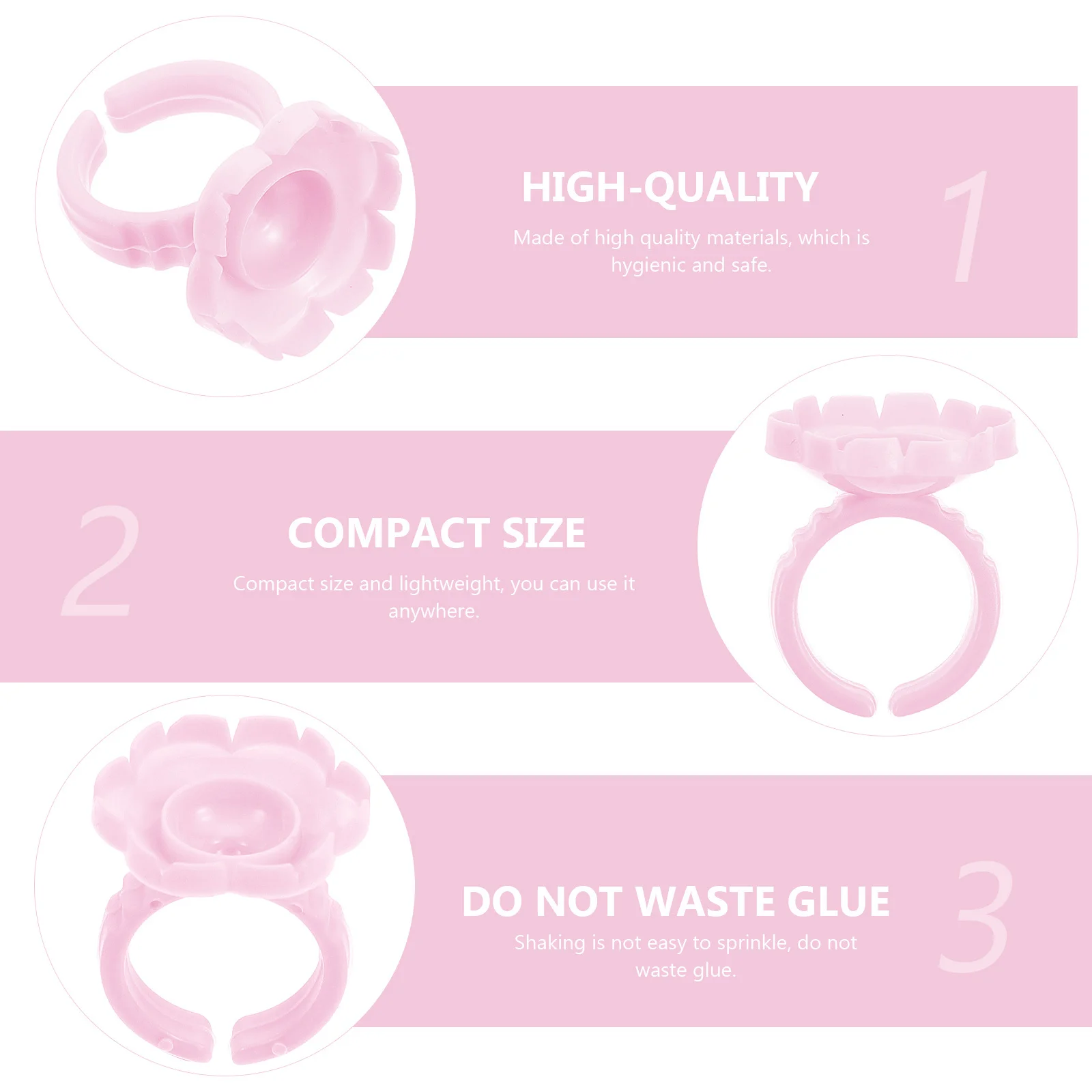 

100Pcs Flower Pattern Eyelash Glue Rings Lash Extension Holder Tools for Professional and Beginner Salon Beauty Makeup