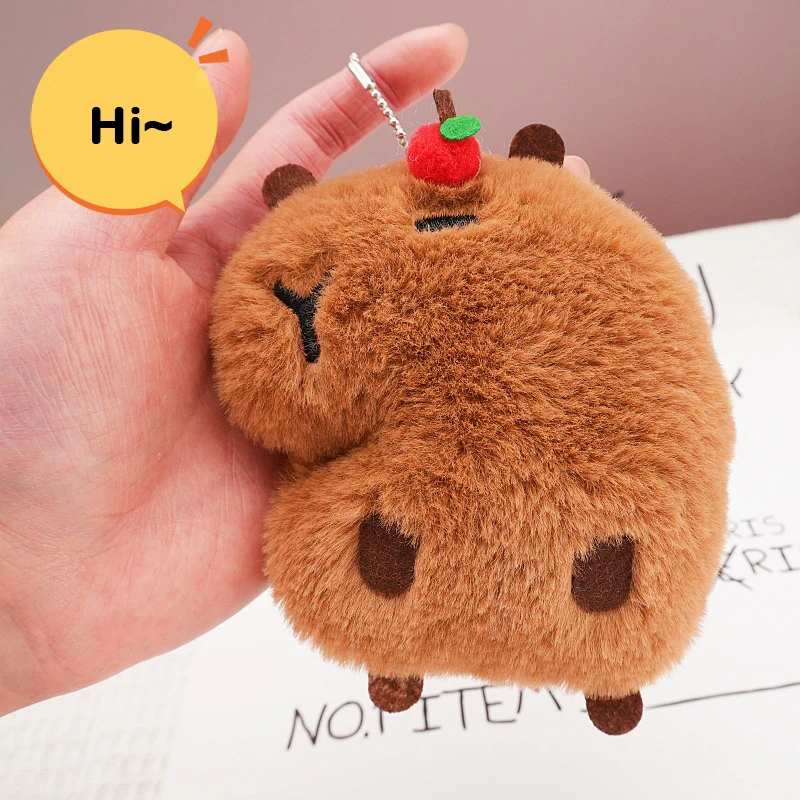 Muñeco de peluche con colgante de Capybara para niños, muñeco de dibujos animados con forma de chica encantadora, juguete de Animal divertido, mochila, decoración de llaves, regalo pequeño, 1 piezas