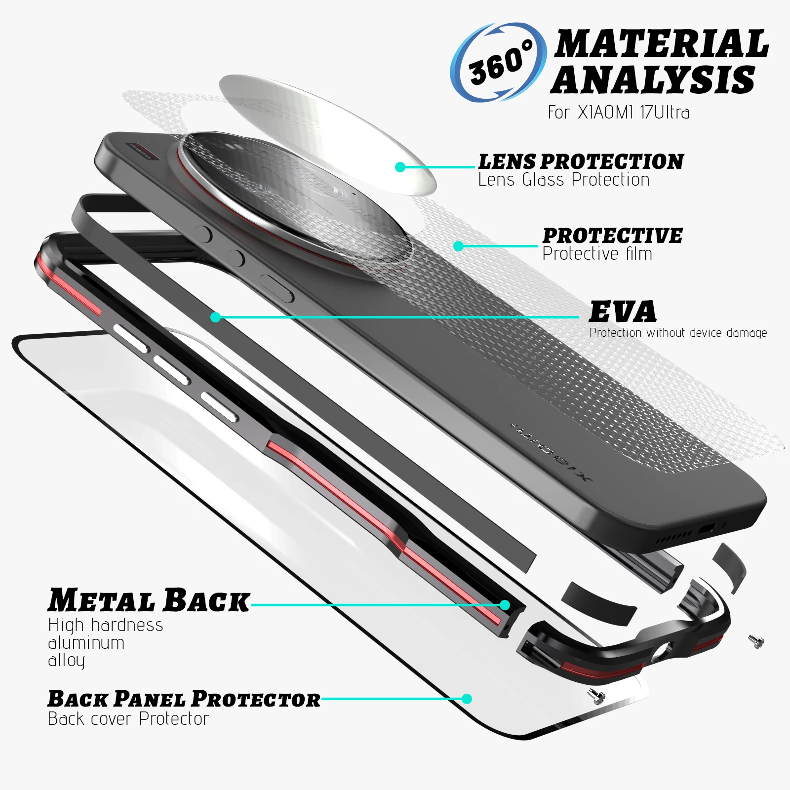 Oryginalna metalowa ramka LUPHIE do Xiaomi 17 Ultra, etui bumper, aluminiowa osłona ochronna na Xiaomi 17 Ultra — zdjęcie produktu 2