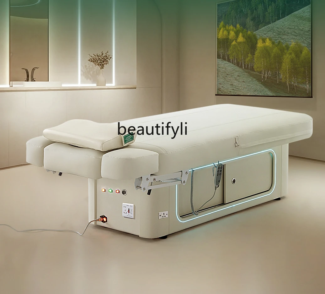 Beauty Salon Special Automatic Massage Couch Tattoo Skin Management Face Washing Bar Bed Constant Temperature Latex Music Bed