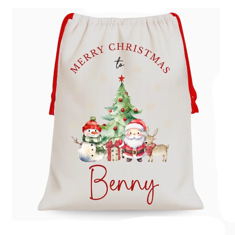 

30x40cm Personalized Santa Sack North Pole Express Christmas Gift Bag for Kids Boys Girls Christmas Presents Holiday Gift Bag