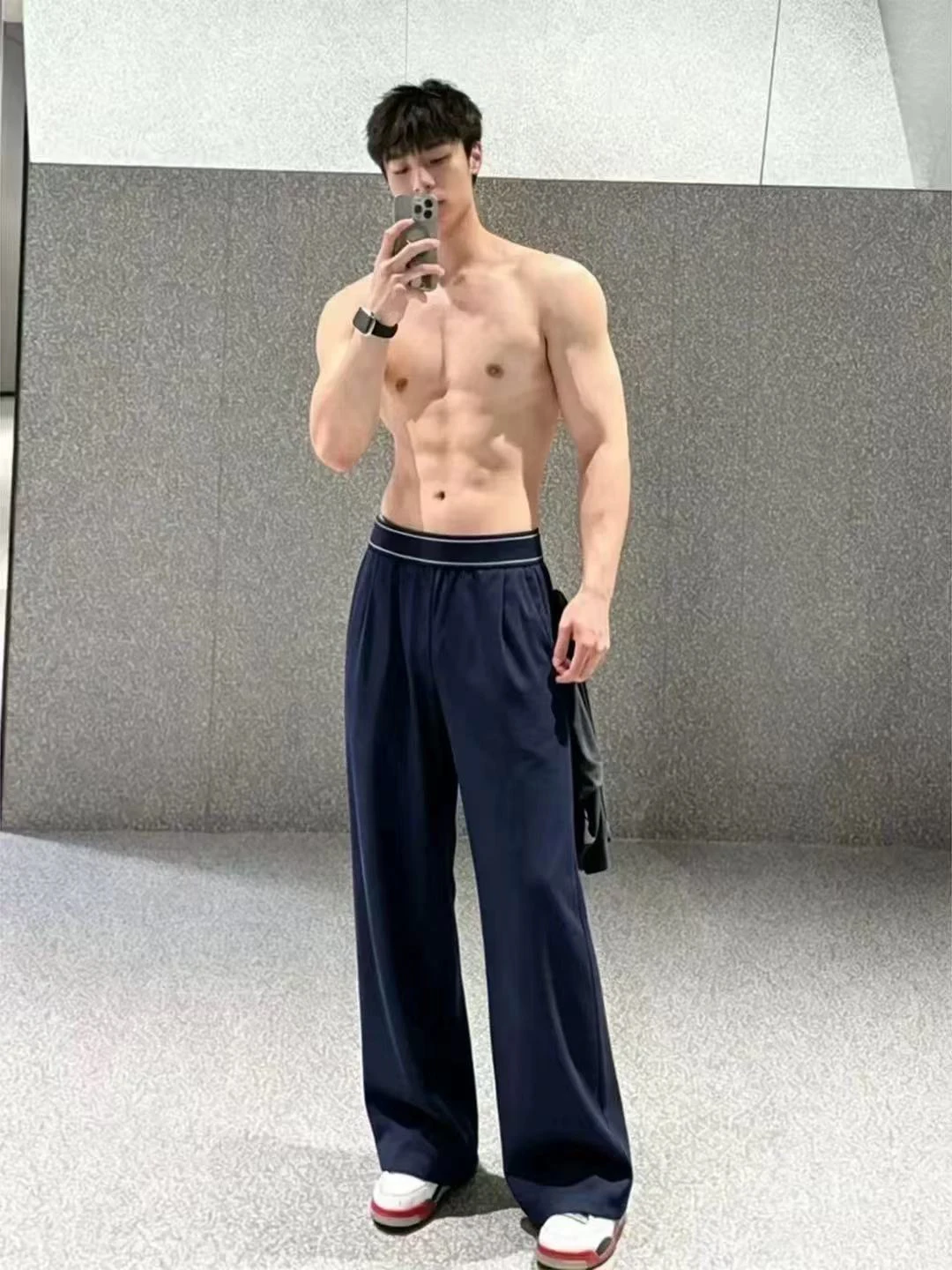 American Style Fitness Ice Silk Quick Dry Pants Summer Ice Skin Cool Feeling Sport Trousers Loose Straight Casual Pants