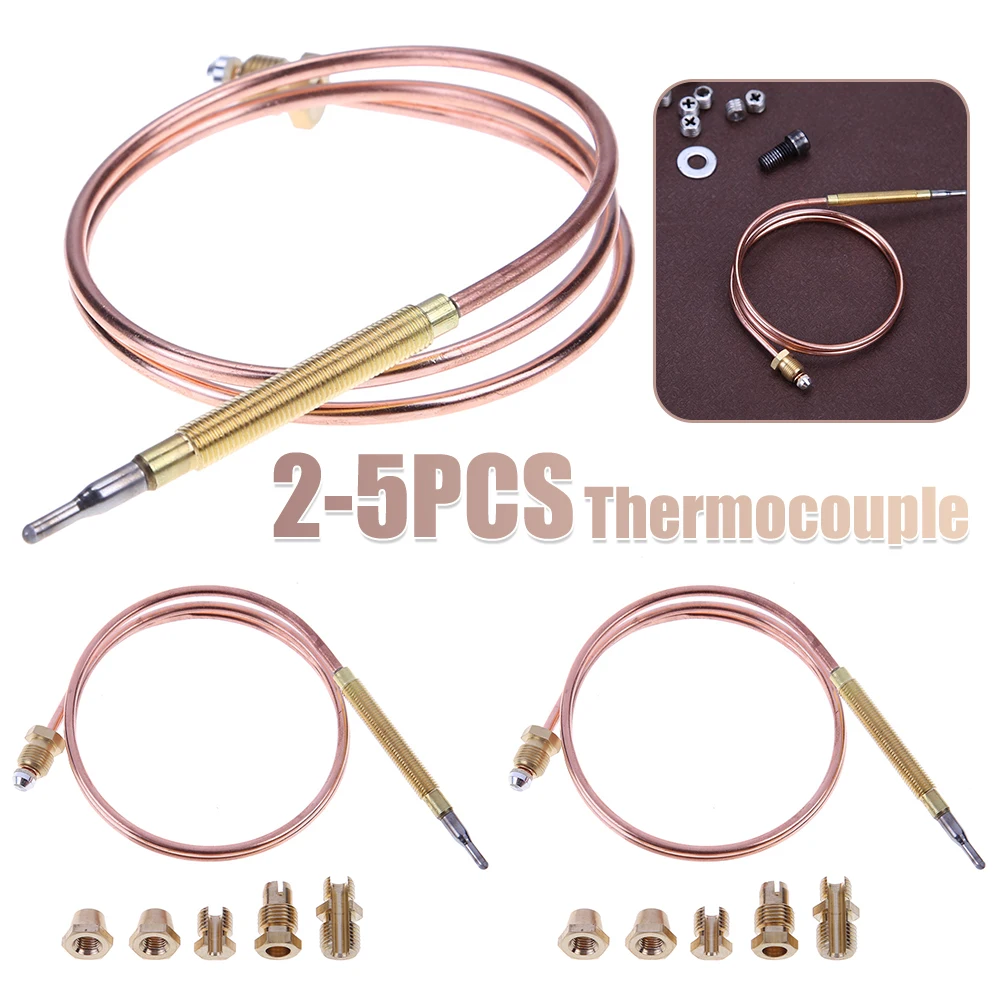 

2-5PCS Universal Gas Thermocouple Valve 60cm Fireplace Replace Thermocouple for Hot Water Boiler Tea Urn with 5 Fixed Parts
