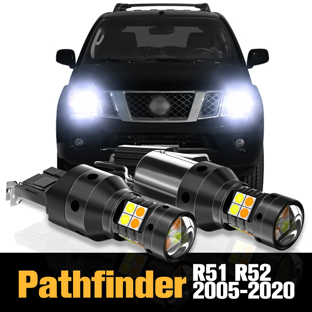 

2x Canbus LED Dual Mode Turn Signal+Daytime Running Light DRL Accessories For Nissan Pathfinder R51 R52 2005-2020 2012 2013 2014