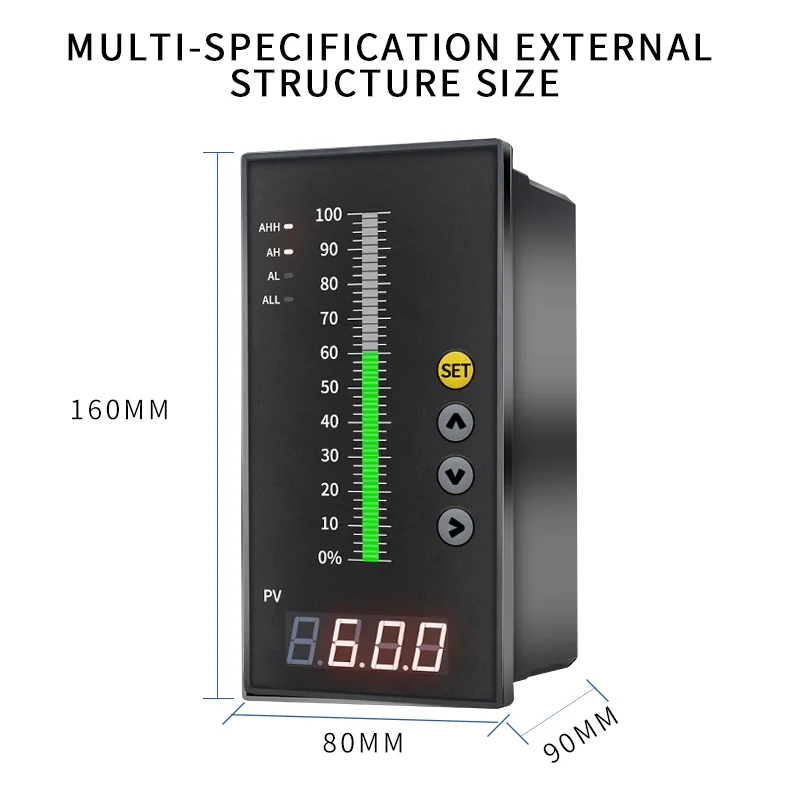 Water Level Sensor DC24V with LCD Controller AC220V 0-5m Cable 4-20mA 0-10V RS485 Liquid Level Control Instrument