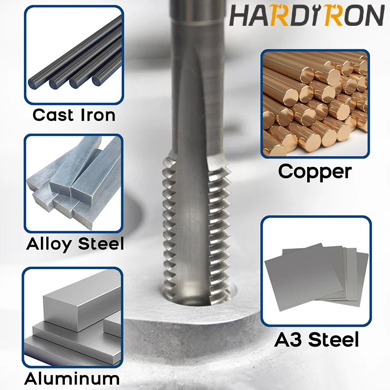 Hardiron M10x0.5 0.75 1 1.25 1.5 Tap and Die Set Right Hand, M10x0.5 0.75 1 1.25 1.5 Machine Thread Tap & Round Die