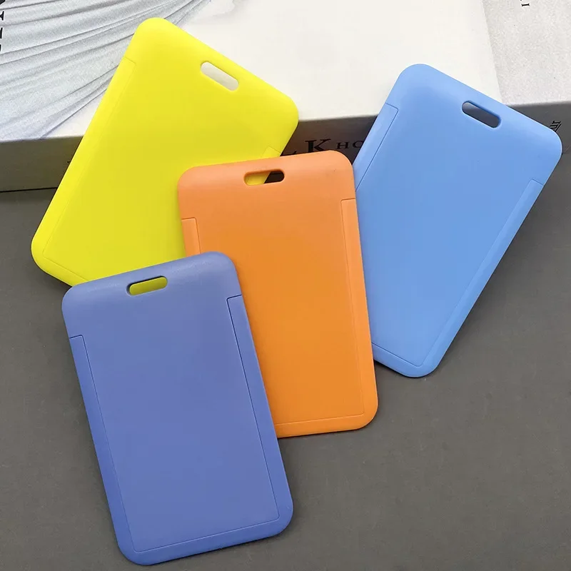 Plastic Women Men ID Credit Card Holder Wallet Fashion Student Bus ID Business Slide Card Cover Holder Bag Pouch Case