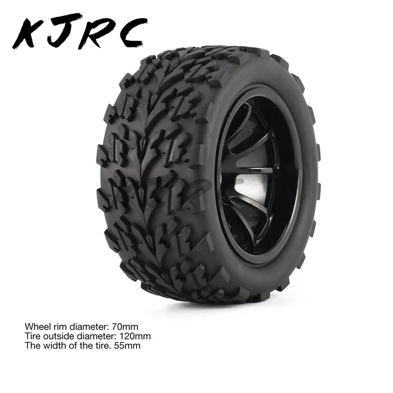 120MM 1/10 RC Monster Truck Buggy Tire Tyre Wheel Foam Inserts 12mm Hex for Traxxas Arrma Redcat HSP HPI Tamiya Kyosho