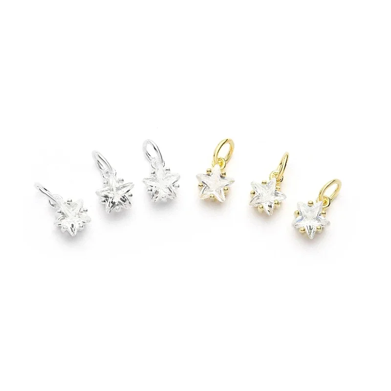 925 Sterling silver Zircon Mini Pentagram Pendant Ring bracelet necklace Creative handmade accessories for women