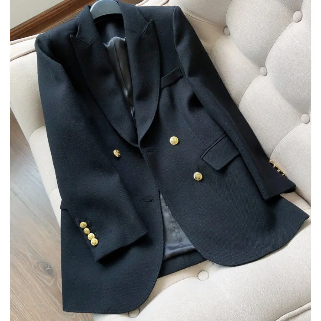 

Women's Fine Wool Textured Blazer Casual Spring Autumn Jacket Short Suit for New Season