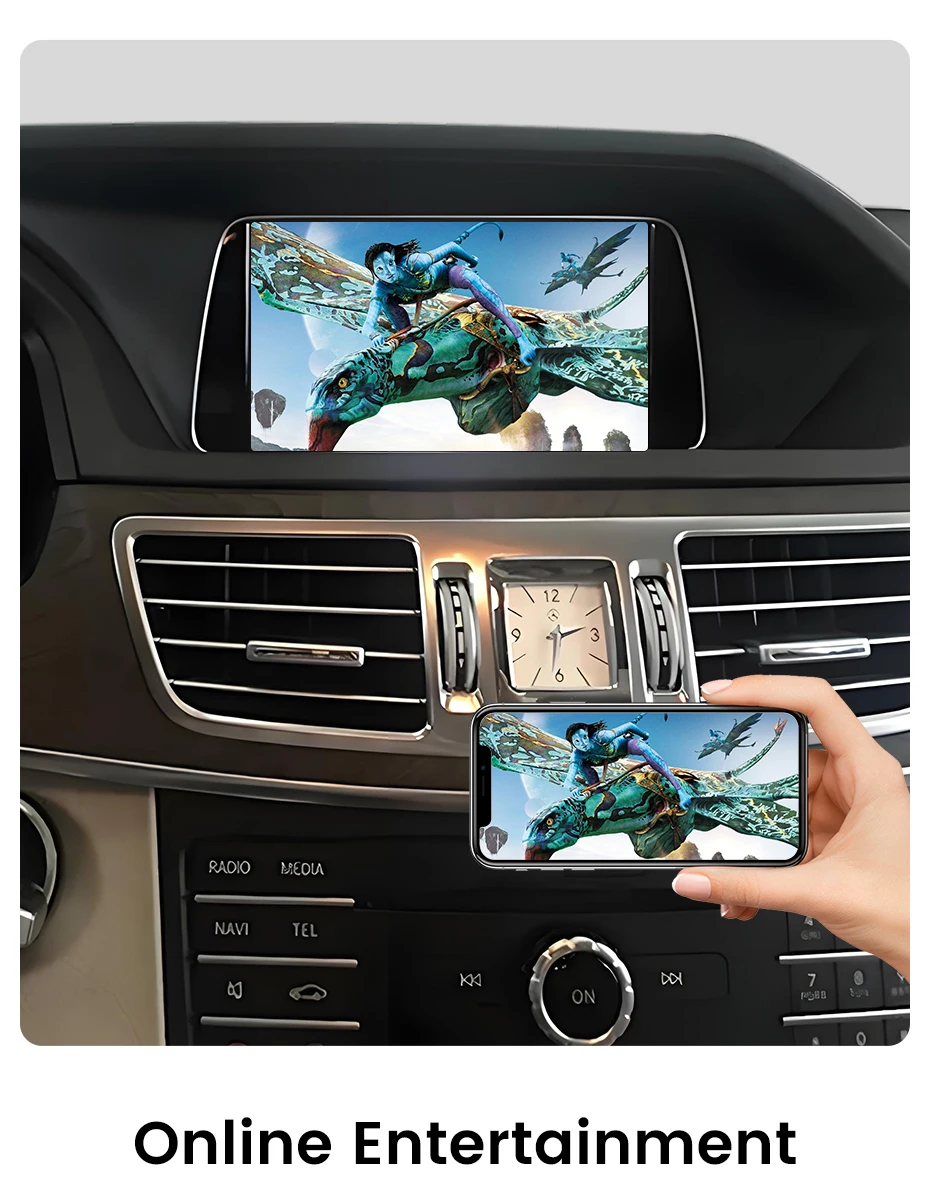 Junsun Wireless CarPlay Android Auto Decoder Für Mercedes Benz A GLC CLA GLA E GLE CLS Klasse W176 W205 NTG4.0/4.5/5.0 Mirrorlink – Detail 4