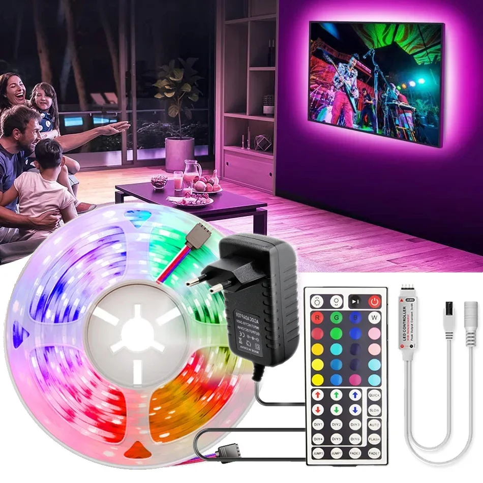 

5M-20M Bluetooth LED Strip 5050 2835 IP20 RGB Strip LED Light Flexible Ribbon Stripe DC 12V RGB Diode Tape IR Controller Adapter