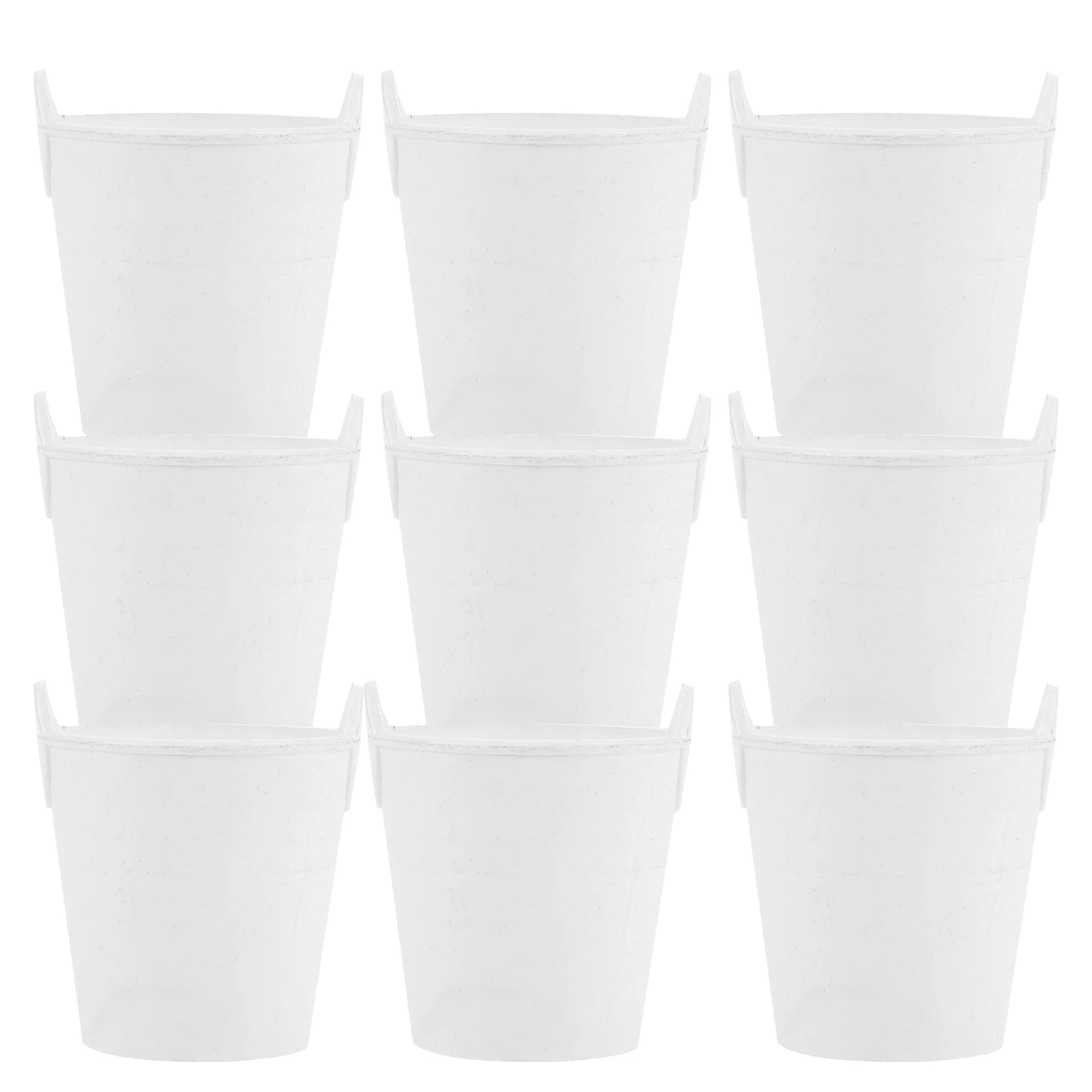 

10 Pcs Mini Buckets Blank Plastic DIY Craft Storage Decor Accessories Uncolored Small Barrel Vase Handmade Project Supplies