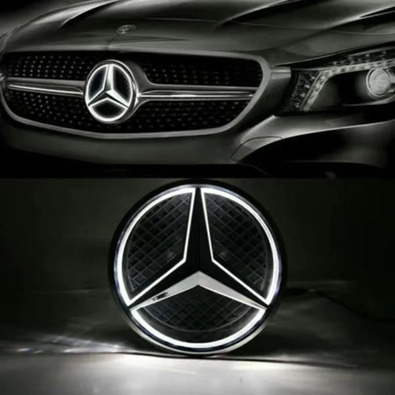 White Blue Red Light Car Front Grilled Star Emblem LED Illuminated Logo for Mercedes Benz W205 C E R ML GL GLA CLA CLS 2013-2016