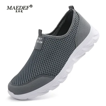 MAEDEF Turnschuhe Männer Sommer Casual Schuhe Männer Mesh Atmungsaktive Outdoor Rutschfeste Sport Schuh Slip auf Loafers für Männer Plus Größe 38-46