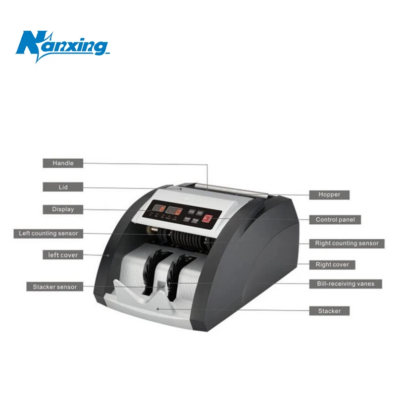 Mix Denomination Bill Counter Counterfeit Detection Cash Bank Note Money Counting Machine for Multi Currencies