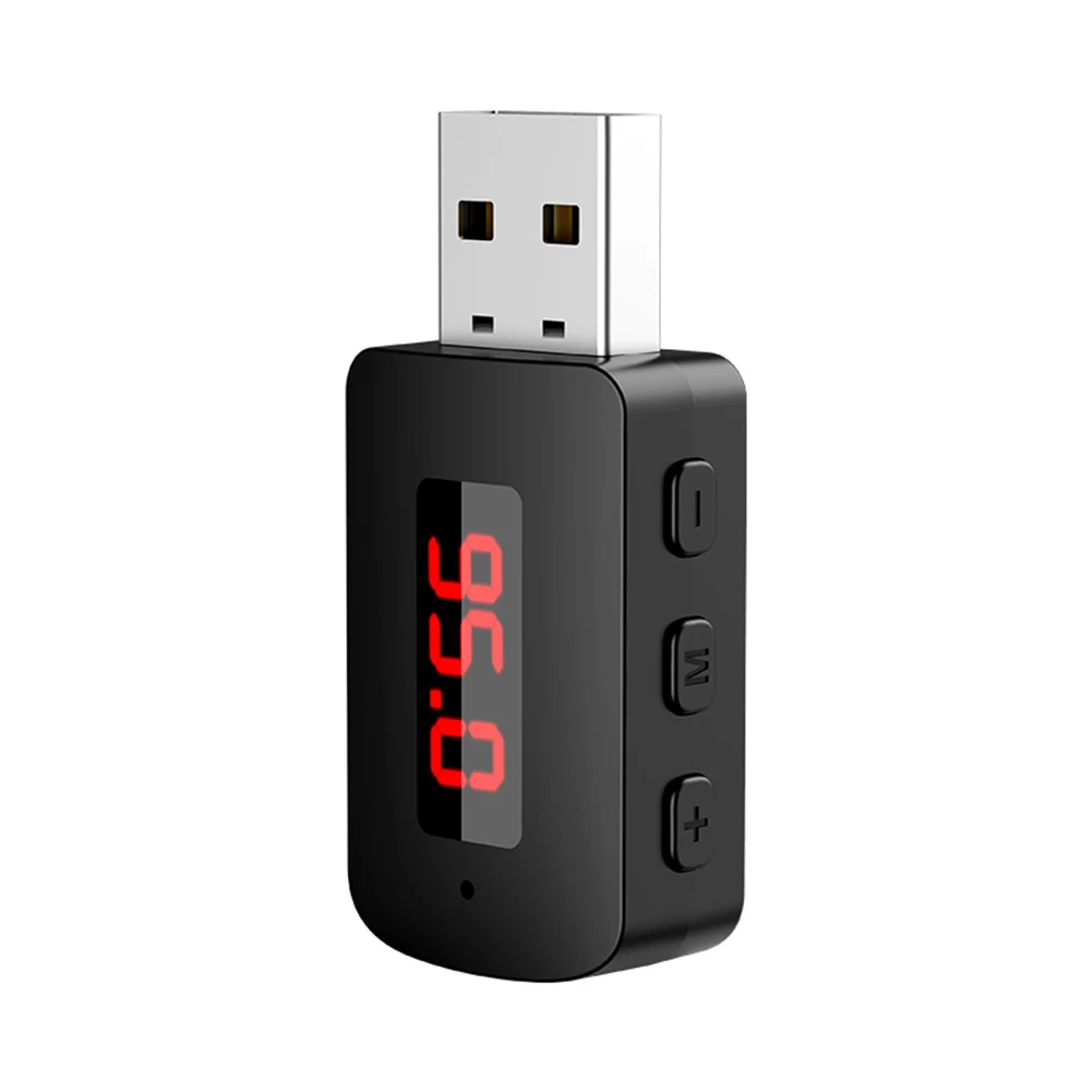 Audio wireless automatico compatibile Bluetooth con display a LED Adattatore audio per auto Adattatore ricevitore audio per musica wireless per radio FM