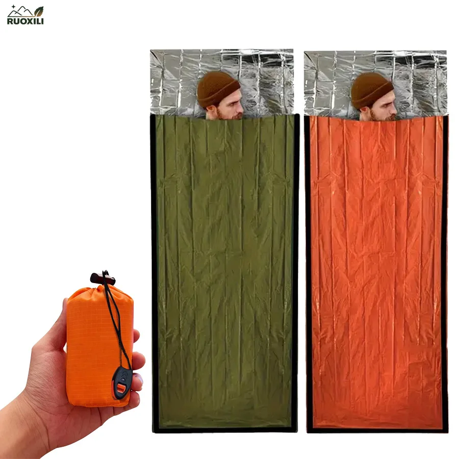 

Emergency Sleeping Bag Survival Bag | Portable Blanket Survival Gear Emergency Bivy Sack Bivvy Thermal Sleeping Bag Camping