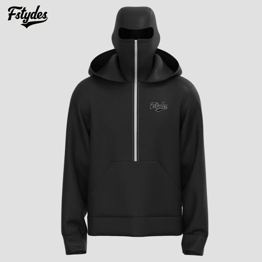 

Fstydes Men'S Hoodie Long Sleeve Loose Plus Size Hip Hop Streetwear An American Fashion Brand With Double Hat Design An