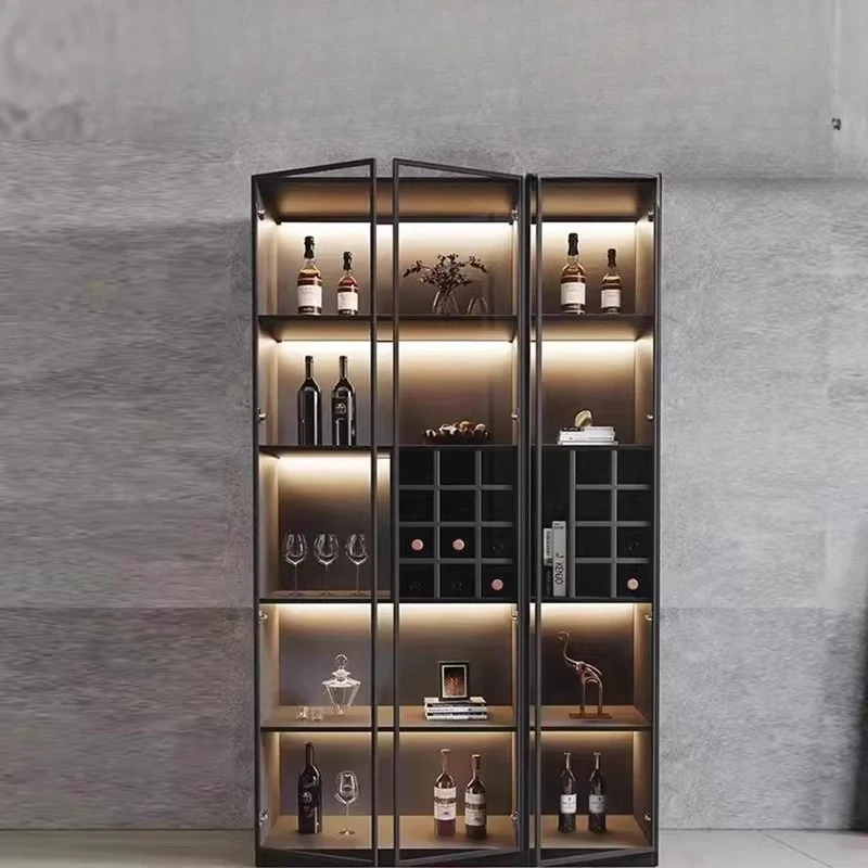 

Wine Cabinet Corner Glass Cabinet On The Wall Cabinets Wood Furniture Alcohol Bar Curio Cabinets With Glass Door Shop Counter