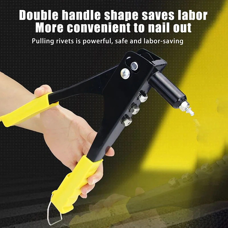 Professional Rivet Gun with 150pc Assorted Blind Rivets; Heavy Duty Riveter Hand Tool Set.