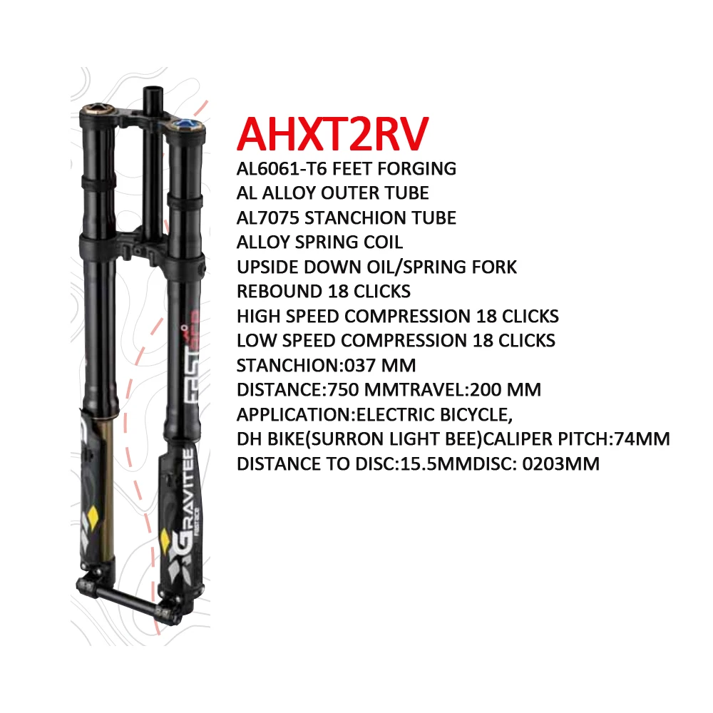 FASTACE AHX12RV SUR-RON UPGRADED 60lbs FORK SUSPENSION 265X450/550lbs Shock Absorber FOR TALARIA STING ERIDE PRO EMTB Bike Fork