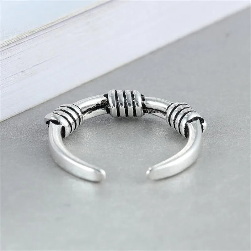 New European Style 925 Sterling Silver Jewelry Not Allergic Creative Spring Rope Knot Popular Simple Opening Rings R484