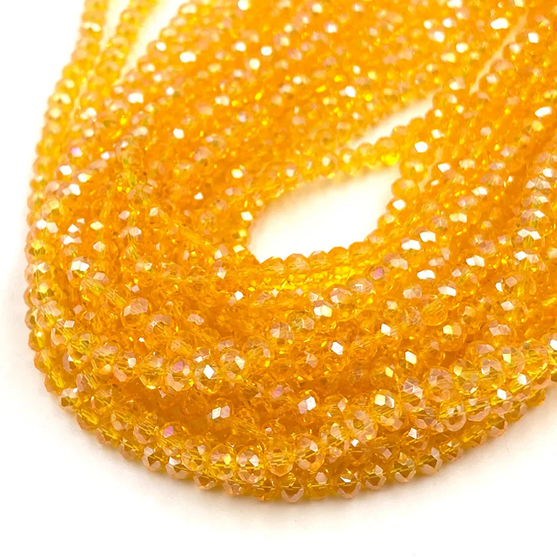 2 3 4 6 8mm Crystal Beads Rondelle Loose Spacer Glass Faceted Beads for Jewelry Making DIY Needlework Bracelet Accessories