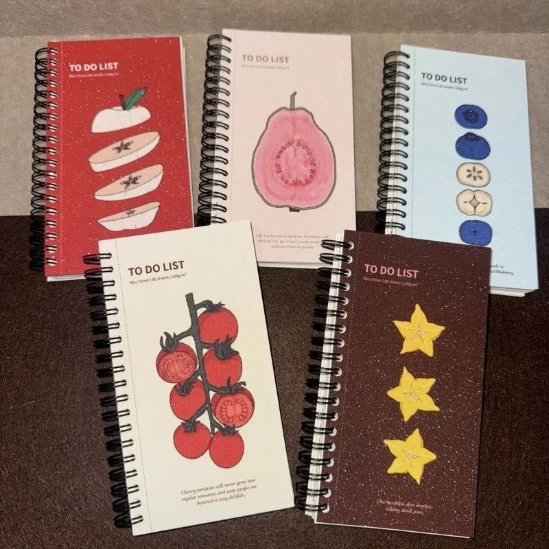 Fruit Plan Book High Value Notebook Portable Coil Book Student T Self Discipline Clock in Pocket Book Journals  Cute Notebook