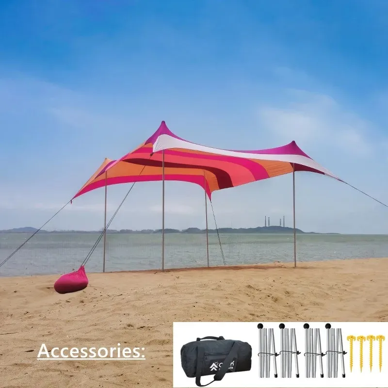 ¡Esencial para entusiastas del exterior! Traveler Lycra Beach Canopy Cools, bloquea UV: perfecto para viajes en la playa y acampar