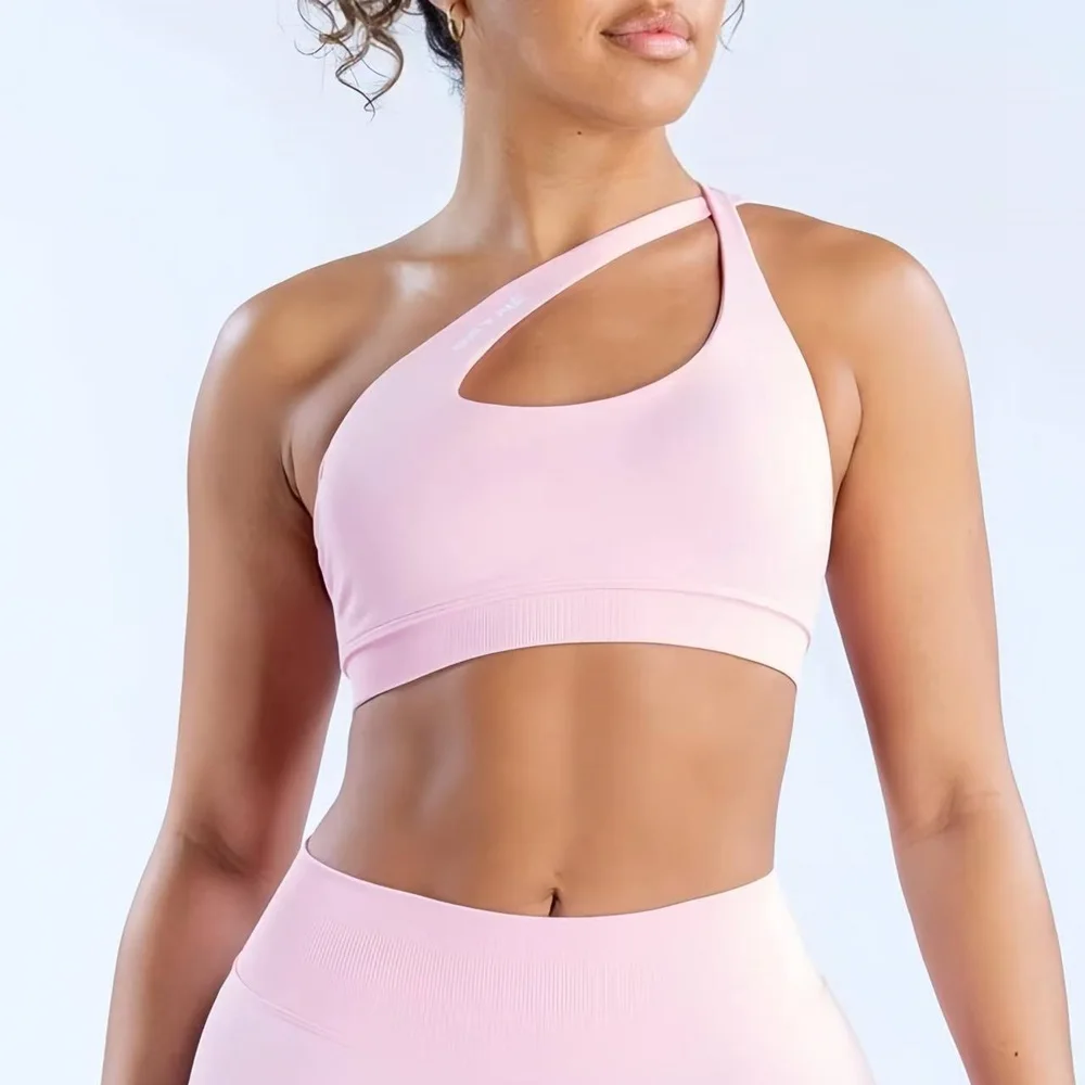 Sutiã de impacto feminino sem costura halter topo alto suporte impacto push-up aberto volta ginásio wear fitness yoga treino roupa interior