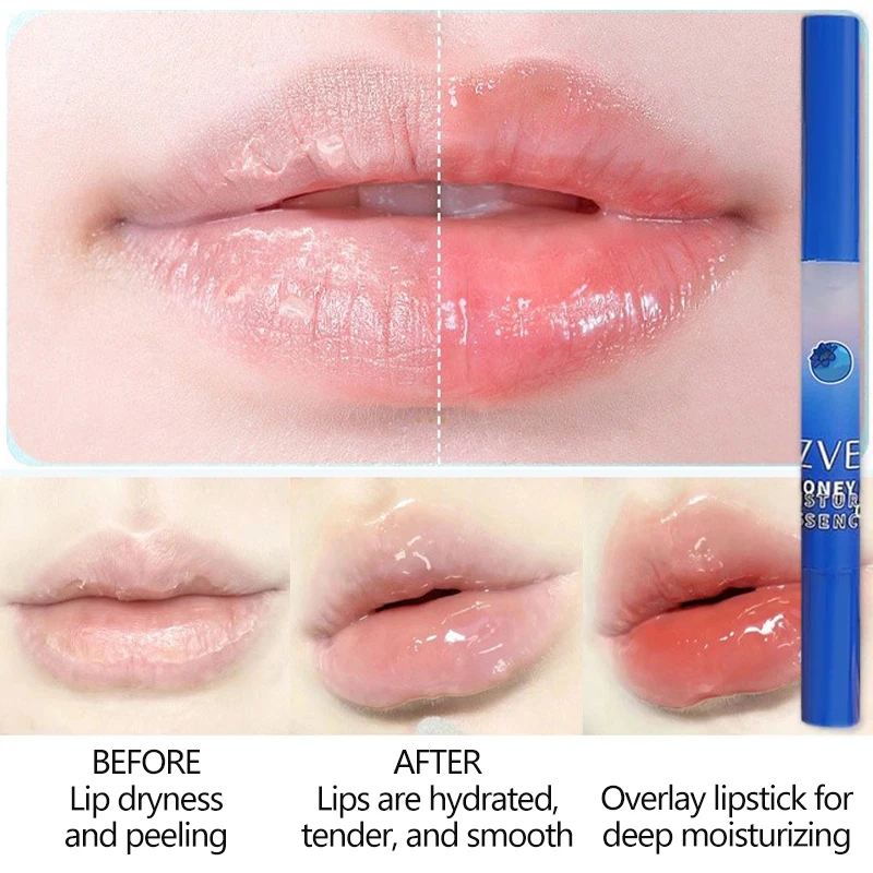 Peach Blueberry Lip Oil Lip Balm Makeup Primer Moisturizing Clear Transparent Lipoil Long Lasting Hydrating Lip Gloss Cosmetics