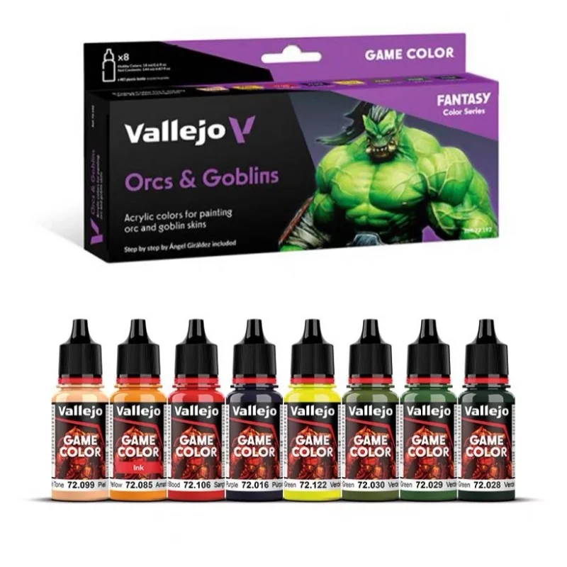 Pintura a Base de Agua Vallejo para Modelismo, 8x17ML, Pigmento para Colorear Figuras y Modelos, Suministros para Entusiastas del Modelismo 72190-72196