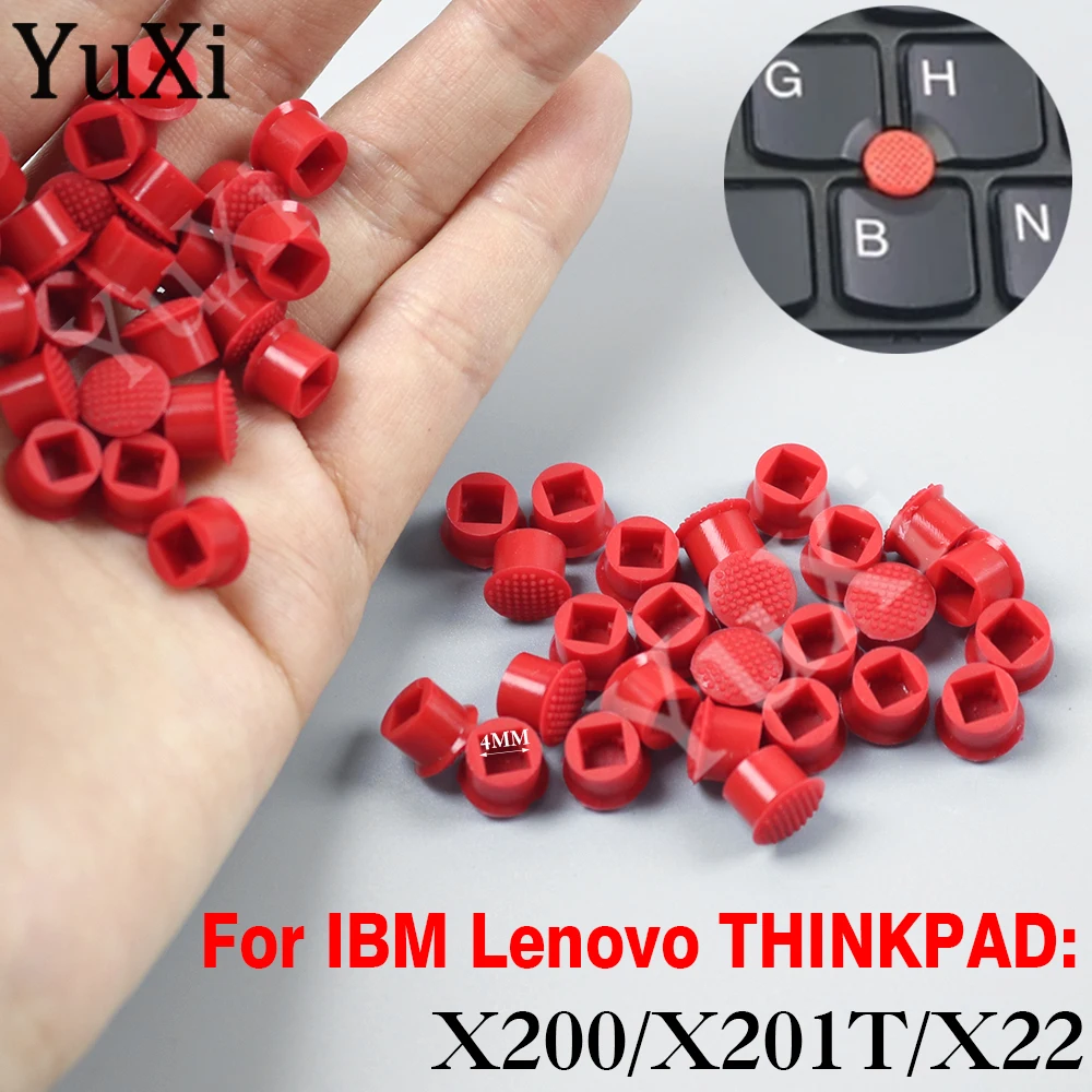 10Pcs Mouse Laptop Pointer TrackPoint Cap for Lenovo IBM Thinkpad X200 X201T X22 DELL HP Elitebook 4x4 mm Red Rubber Button Cap