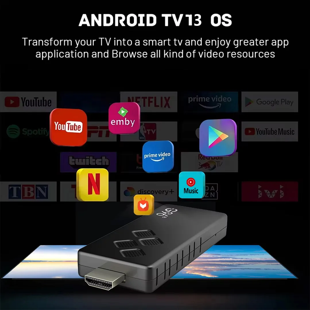 Android13 Smart TV Stick Netflix IATV G96 Tv stick Q2 4K HDR10+ Dual 2.4G5GWifi Youtube Streaming Media player