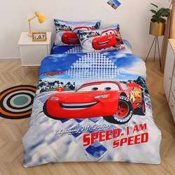 Disney-Juego de ropa de cama de Spiderman para niños, funda nórdica de dibujos animados, funda de almohada, decoración de habitación, regalo para niños, McQueen, Cars, 2, 3 piezas