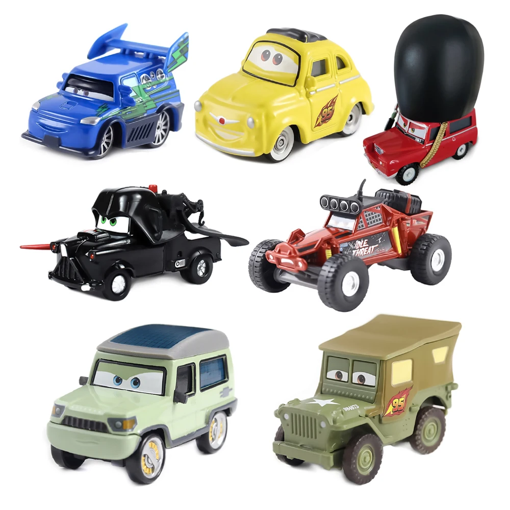 Voitures Disney Pixar, Luigi, DJ, Land Rover, véhicule militaire, Mater, Dune Buggy, modèle de voiture 1:55, voitures en alliage de métal moulé sous pression, jouets, cadeaux