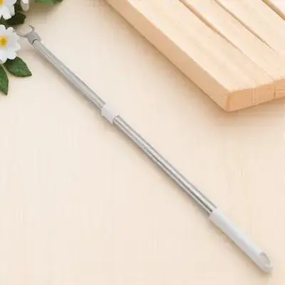 

1pc Stainless Steel Reach Stick Sturdy Clothesline Adjustable Clothing Drying Household Garment Long Reach Closet Firm Practical