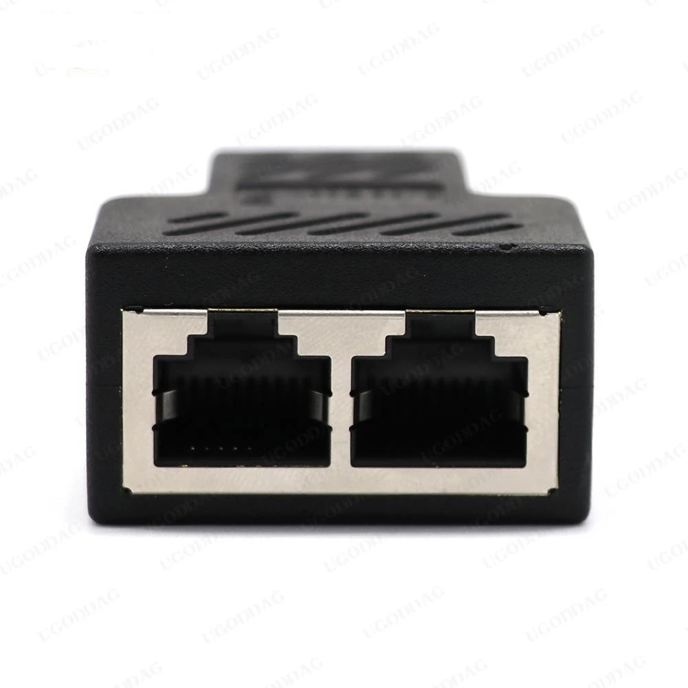 1 to 1 2 Way Dual Female Ports LAN Ethernet Network Cable Splitter Adapter RJ45 Female Splitter Socket Connector Adapter For PC