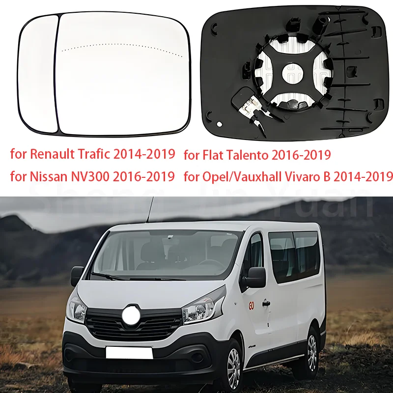 

Suitable for Renault Trafic, Nissan NV300, Flat Talento, Opel/Vauxhall Vivaro B - Rearview mirror glass with heated lenses