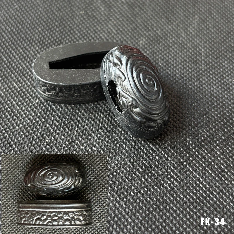 Hochwertige Legierung Katana-Griffkappe Fuchi Kashira Griffkragen für Japanische Schwerter Samurai-Katanas Wakizashi-Schwerter Zubehör – Detail 16
