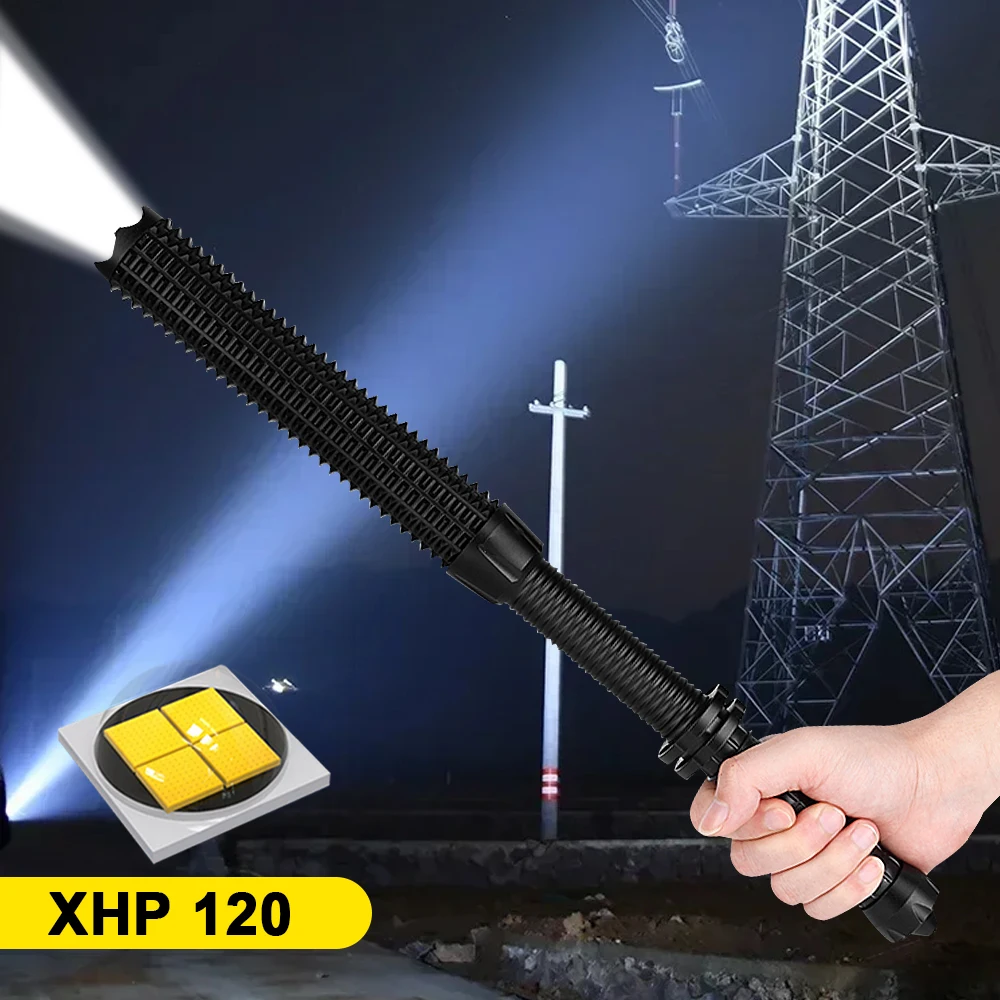 LED Flashlight Baseball Bat AluminumAlloy Focusable Zoomable Super Bright Self Defense Mace Light Tactical Baton Emergency Torch