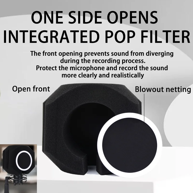 

Sponge Foam Cover Windscreen Microphone Pop Filter Replacement Condenser Microphone Noise Reduction Soundproofing Sponge Cover