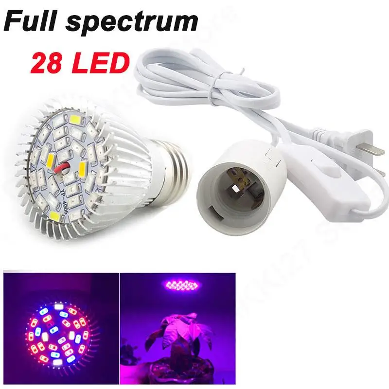 

Indoor Growing Plant Light Lamp 28 18 LED Bulbs Full spectrum grow lights for flower Hydroponic greenhouse lamps phyto lamp V27