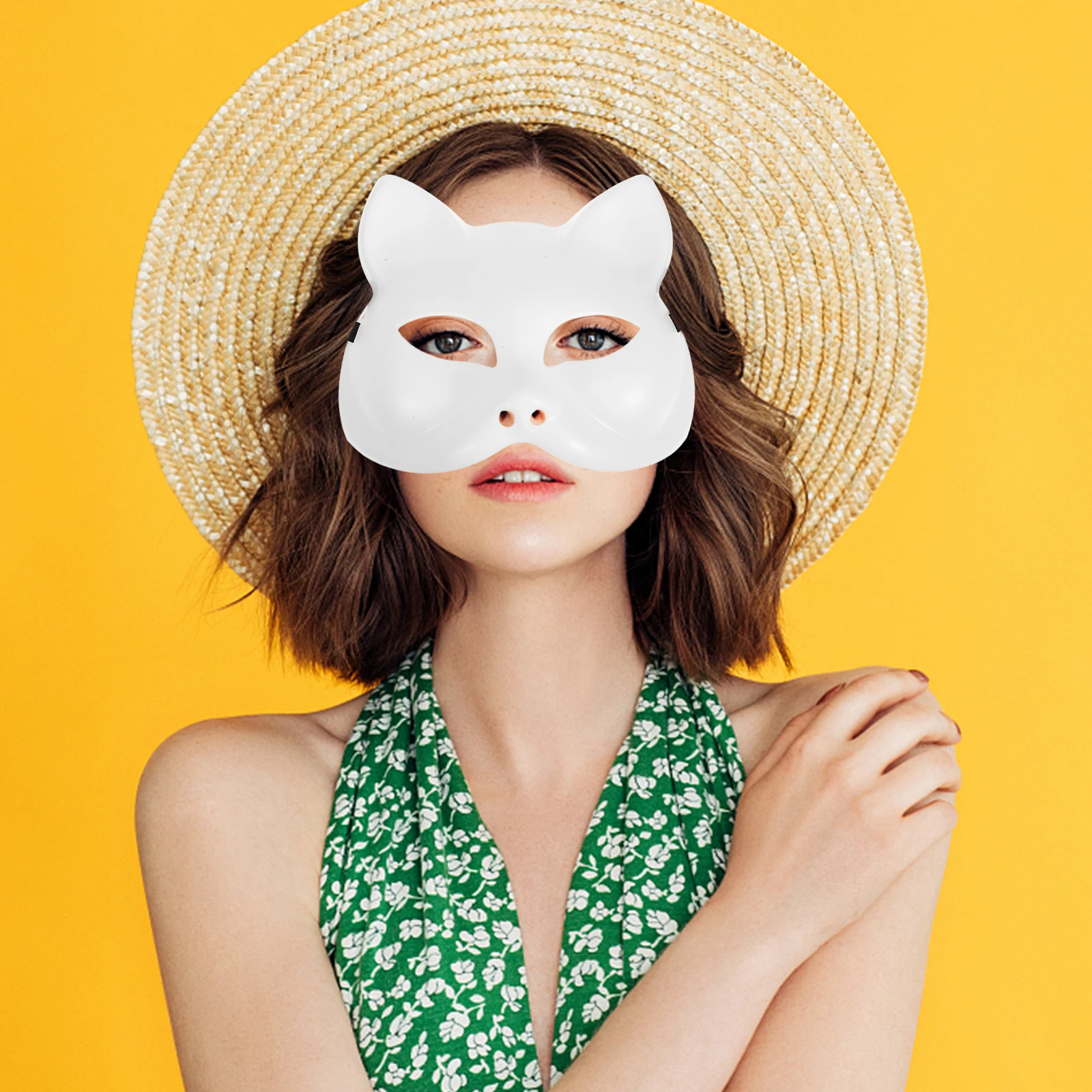 

Cat Face Mask Coloring Masks for Party Costume Craft Diy Carnival Animal Blank Paintable Masquerade