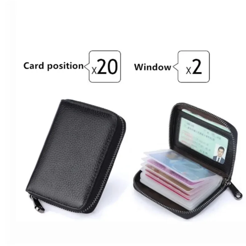 20 Detents Cards Holders PU Business Bank Credit Bus ID Card Holder Cover Coin Pouch Anti Demagnetization Wallets Bag Organizer