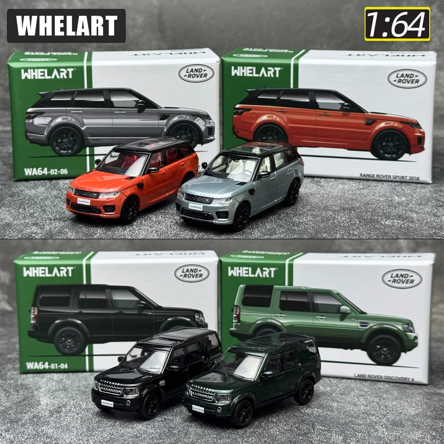 WHELART 다이캐스트 모델 1:64 스케일 뉴 랜드 로버 디스커버리 4 레인지 로버 스포츠 SUV 모델 정적 디스플레이 컬렉션